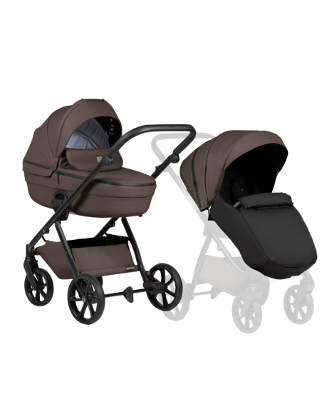 Tutis UNO 6+ Leather бебешка количка 2в1 177 Cioccolata