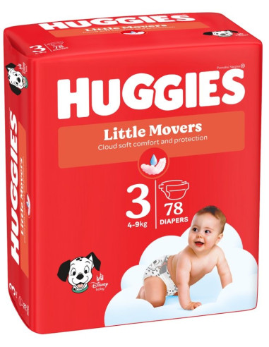Huggies Бебешки пелени Little Movers 3, 4-9кг,...