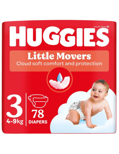 Huggies Бебешки пелени Little Movers 3, 4-9кг,...