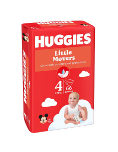 Huggies Бебешки пелени Little Movers 4, 7-18кг,  66 бр.