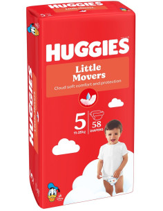 Huggies Бебешки пелени Little Movers 5, 11-25кг, 58 бр.