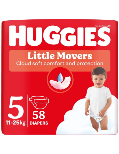 Huggies Бебешки пелени Little Movers 5,...