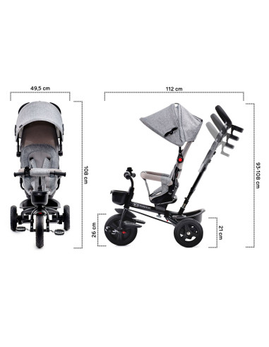 KinderKraft AVEO LIGHT GREY триколка...