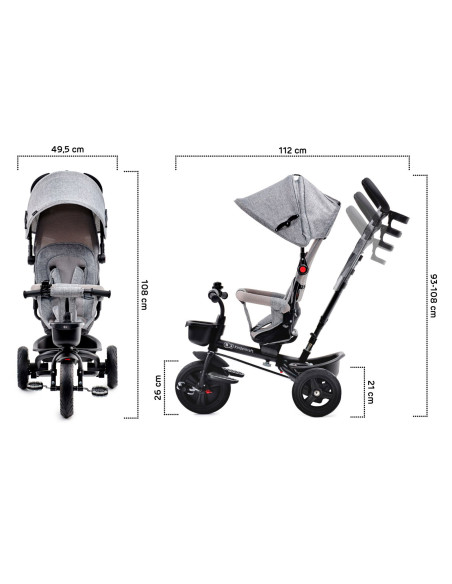 KinderKraft AVEO LIGHT GREY триколка KRAVEO00LGR0000