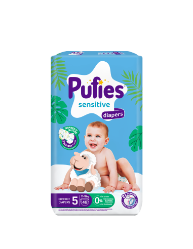 Pufies пелени Sensitive 5, 46бр, 11-16кг, Maxi...