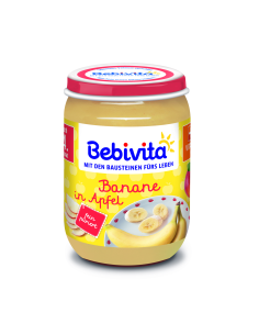 BEBIVITA Ябълка и банан 1001, пюре, 190 гр