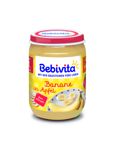 BEBIVITA Ябълка и банан 1001, пюре, 190 гр