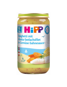 HIPP Спагети, морска треска, зеленчуци 6825, пюре, 250 гр