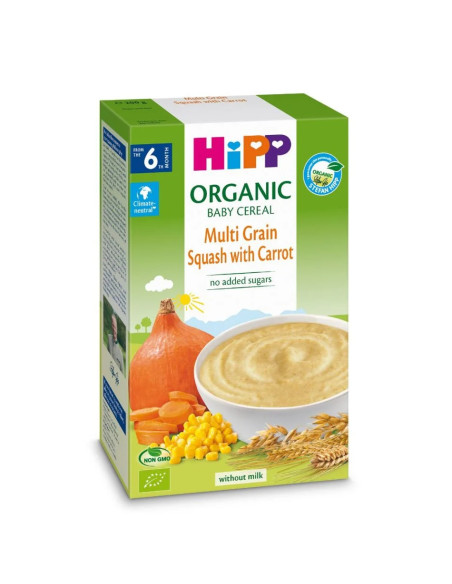 HIPP 2897 Многозърнеста с Тиква безмлечна, инстантна каша, 200 гр
