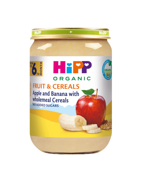 HIPP пълнозърнеста, ябълки, банани 4803, каша, 190 гр