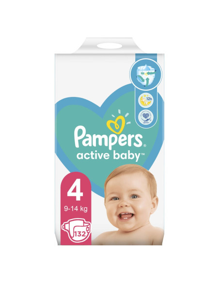 PAMPERS Active Baby Размер 4, пелени, MB Макси, 132 бр.
