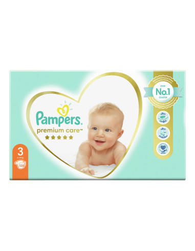 PAMPERS Premium Care Миди MB, пелени, S3, 120бр.