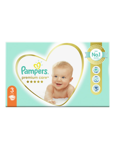 PAMPERS Premium Care Миди MB, пелени, S3, 120бр.
