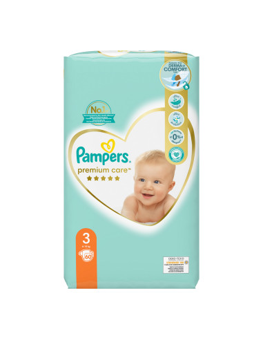 PAMPERS Premium Care Миди VP, пелени, S3, 60бр.