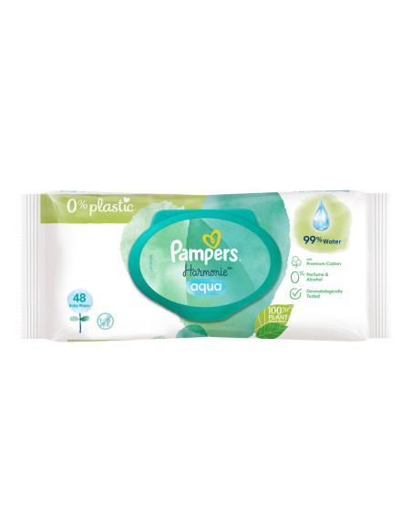 PAMPERS Harmonie Aqua, мокри кърпички, 48бр.
