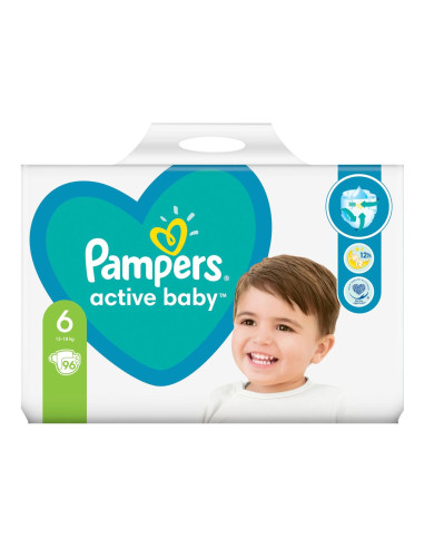 PAMPERS Active Baby Размер 6, пелени, XL MB, 96...