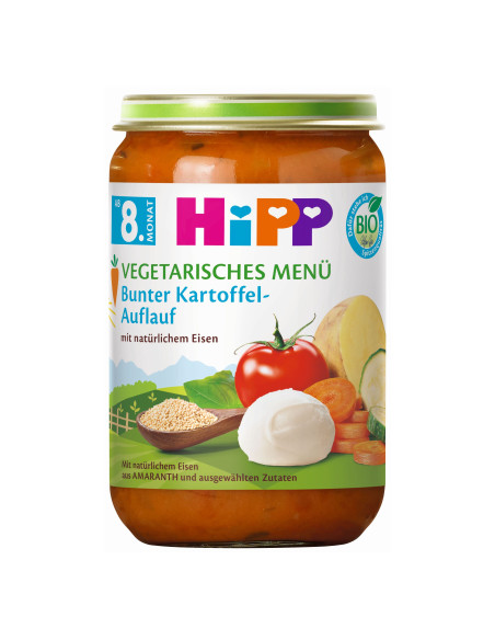 HIPP Вегетарианско зеленчуци с моцарела 6420, пюре, 220 гр