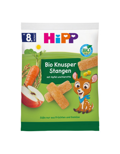 HIPP 30950 БИО Пръчици, зърнен снакс, с Ябълка...