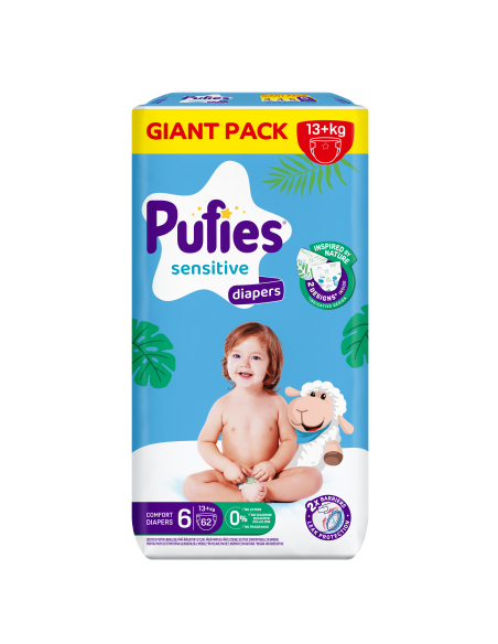 Pufies Пелени Sensitive 6 62бр Giant Pack