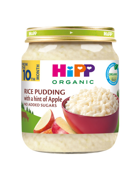 HIPP Сладкиш мляко с ориз и ябълка 5110, десерт, 200 гр