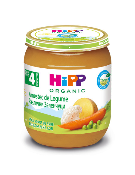 HIPP Различни зеленчуци 4013, пюре, 125 гр