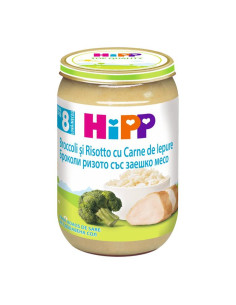 HIPP Ризото, броколи, заешко 6433, пюре, 220 гр