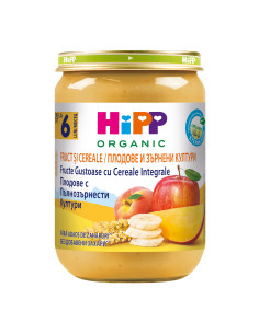 HIPP Каша пълнозърнеста, плодова 4800, каша, 190 гр