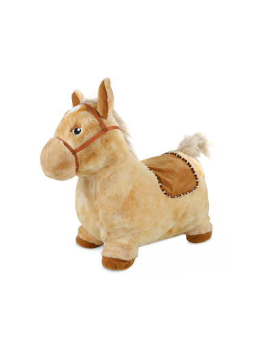 Детско подскачащо конче със звук кафяво