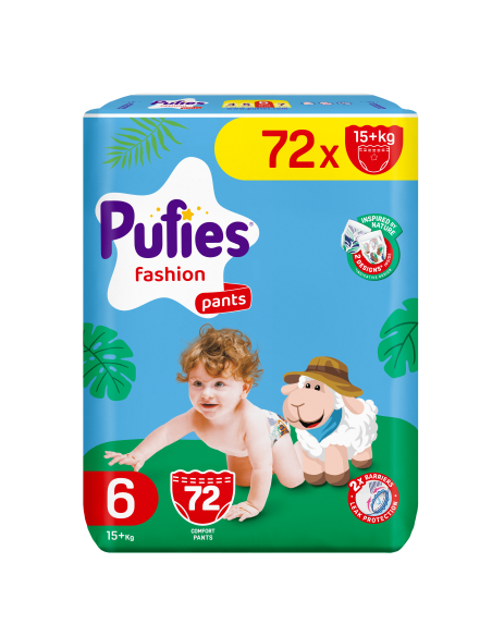 Pufies гащички Fashion 6, 72 бр, 15+ кг, Mega Pack