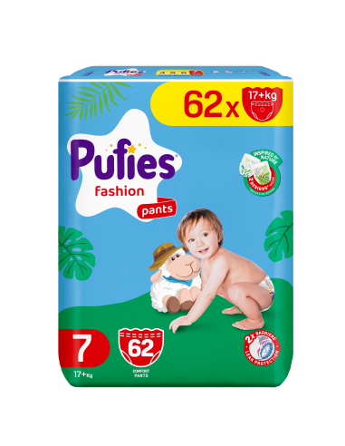 Pufies гащички Fashion 7, 62 бр, 17+ кг, Mega Pack