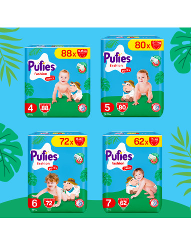 Pufies гащички Fashion 7, 62 бр, 17+ кг, Mega Pack