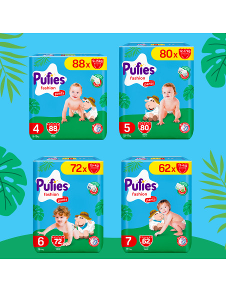 Pufies гащички Fashion 7, 62 бр, 17+ кг, Mega Pack
