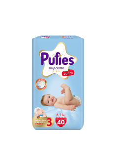 Pufies гащички Supreme 3, 40 бр, 6-11 кг, Value Pack