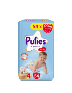 Pufies гащички Supreme 4, 54 бр, 9-15 кг, Jumbo Pack