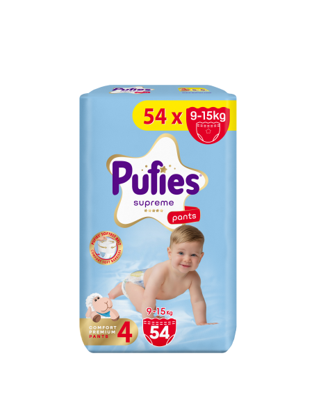 Pufies гащички Supreme 4, 54 бр, 9-15 кг, Jumbo Pack