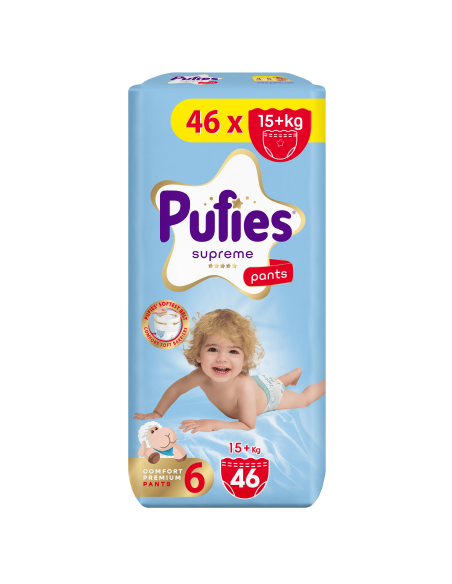 Pufies гащички Supreme 6, 46 брой, 15+ кг, Jumbo Pack