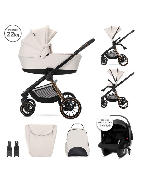 Д.КОЛИЧКА BIANCA BEIGE LATTE 3 В 1 до 22кг с кош з