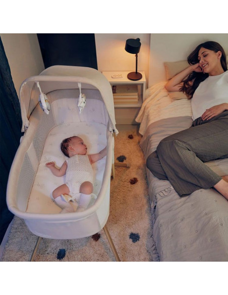 Бебешка кошара Next to me 3 в 1 Lionelo Malin Evo люлееща се, с комарник