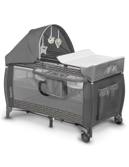 Бебешка кошара Lionelo Sven Plus с комарник, подложка за повиване и интерактивна играчка