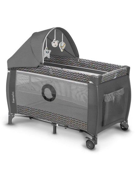 Бебешка кошара Lionelo Sven Plus с комарник, подложка за повиване и интерактивна играчка
