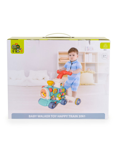 Играчка за прохождане 3в1 Happy Train mint