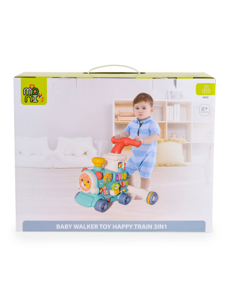 Играчка за прохождане 3в1 Happy Train mint