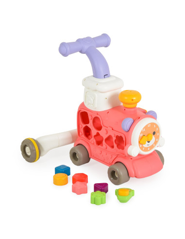 Играчка за прохождане 3в1 Happy Train pink