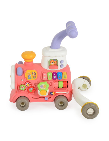 Играчка за прохождане 3в1 Happy Train pink