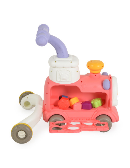 Играчка за прохождане 3в1 Happy Train pink