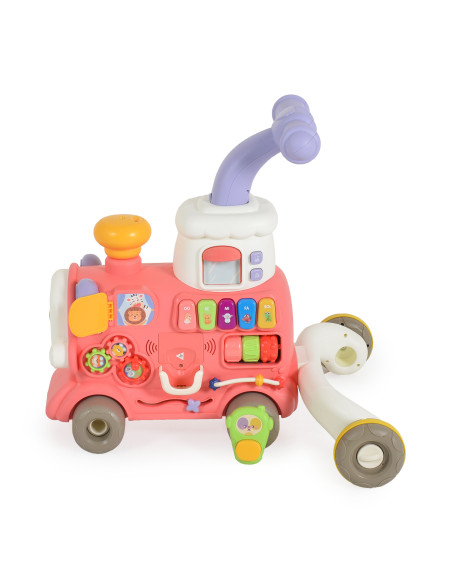 Играчка за прохождане 3в1 Happy Train pink