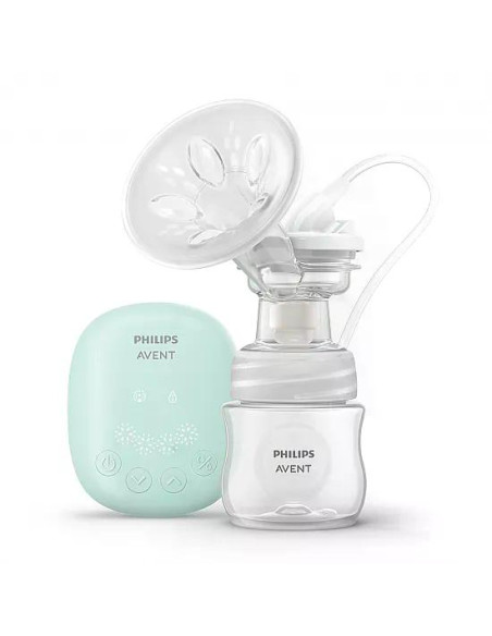 Комплект от Единична електрическа помпа за изцеждане на кърма Philips AVENT Essential, 1 бр. шише Natural Response 125 мл, 5 бр.