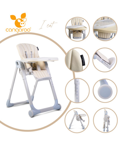 Детски стол за хранене I Eat бежов