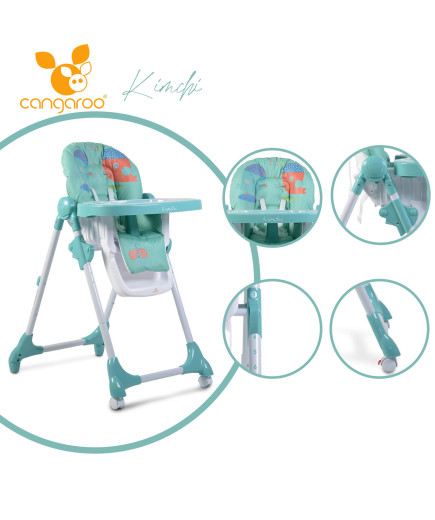 Детски стол за хранене Kimchi тюркоаз