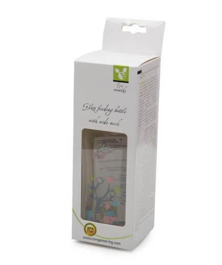 Стъклено шише за хранене с широко гърло 240 ml B0468